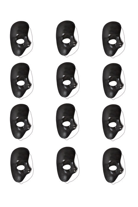 7" X 4" Opera Half Face Mask Black Pkg/12