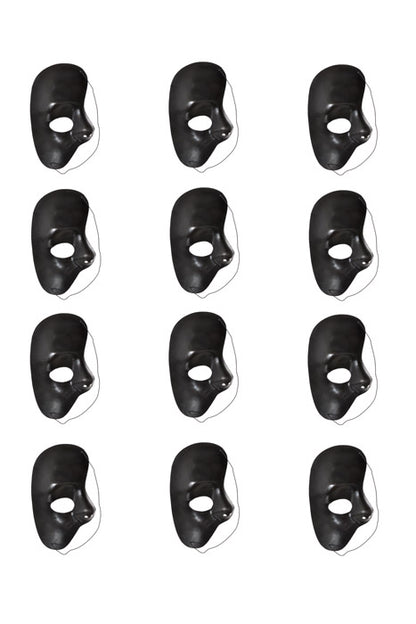7" X 4" Opera Half Face Mask Black Pkg/12