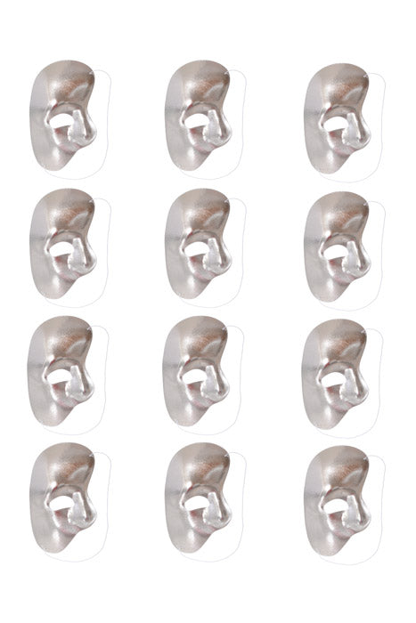 7" X 4" Opera Half Face Mask Silver Pkg/12
