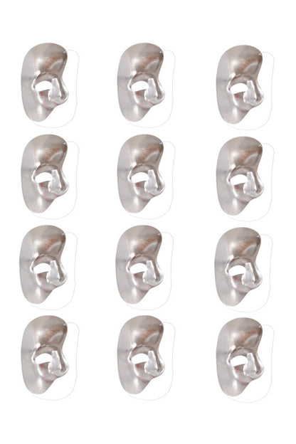 7" X 4" Opera Half Face Mask Silver Pkg/12