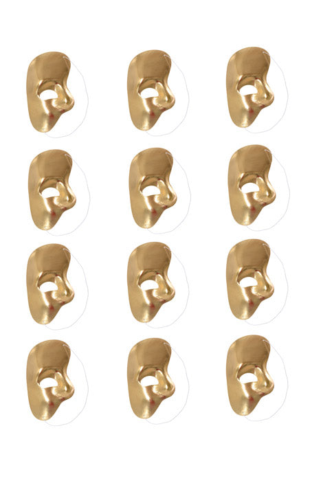 7" X 4" Opera Half Face Mask Gold Pkg/12