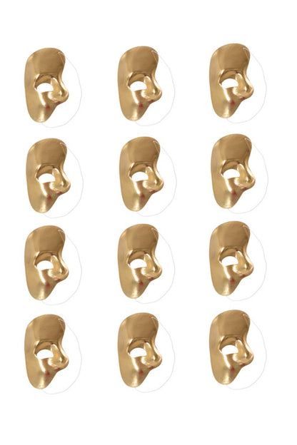 7" X 4" Opera Half Face Mask Gold Pkg/12