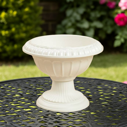 10" Plastic Grecian Urn White