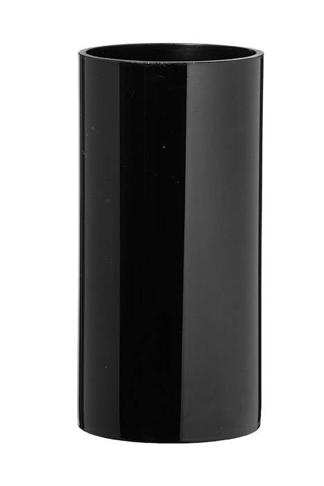 4" X 8" Cylinder Glass Vase Black