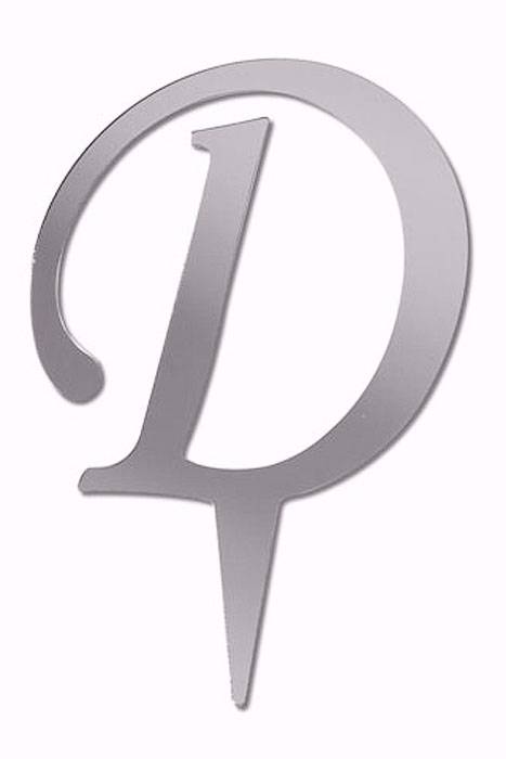 4.5" Cake Topper Letter D Silver