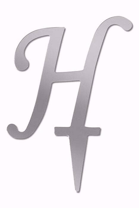 4.5" Cake Topper Letter H Silver