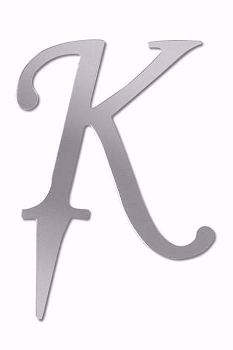 4.5" Cake Topper Letter K Silver