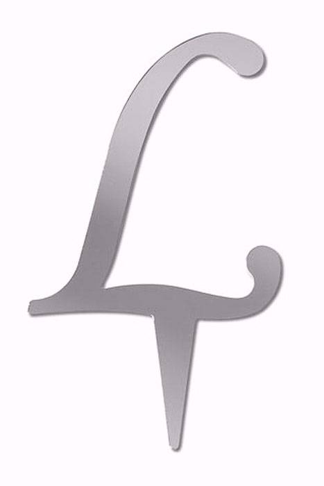 4.5" Cake Topper Letter L Silver