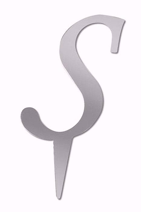 4.5" Cake Topper Letter S Silver