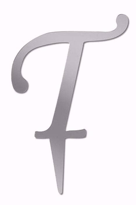 4.5" Cake Topper Letter T Silver