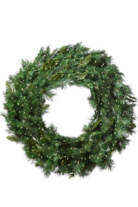 48" Ponderosa Wreath W/light Green