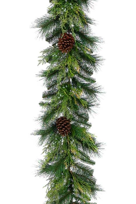 6ft Cone/berry/cedar/pine Garland Green/brown