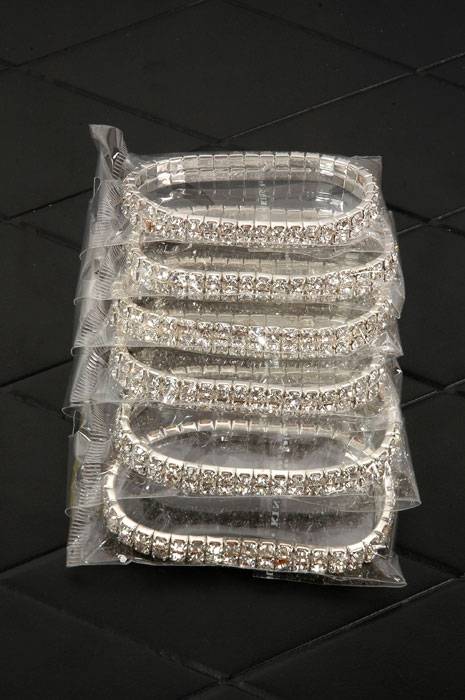 2.5" Rhinestone Bracelet Crystal Pkg/6