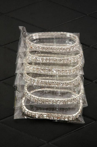 2.5" Rhinestone Bracelet Crystal Pkg/6