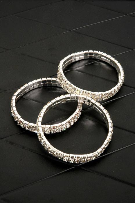 2.5" Rhinestone Bracelet Crystal Pkg/6