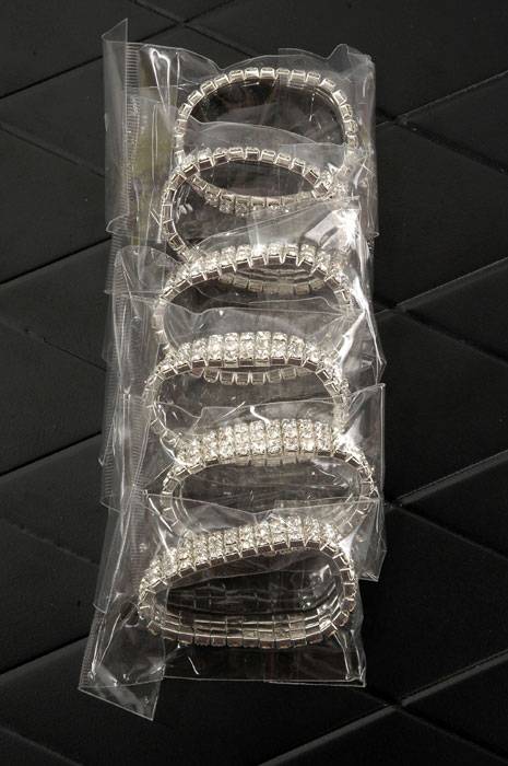 4.5" Bouquet Rhinestone Bracelet Crystal Pkg/6