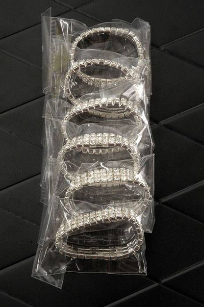4.5" Bouquet Rhinestone Bracelet Crystal Pkg/6