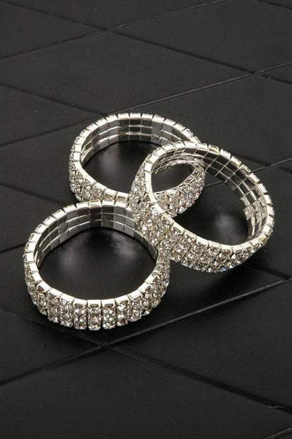 4.5" Bouquet Rhinestone Bracelet Crystal Pkg/6
