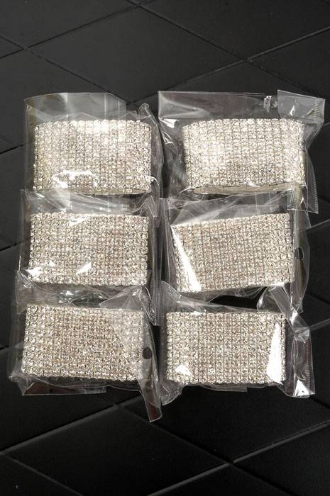 4.5" Bouquet Rhinestone Bracelet Pkg/6