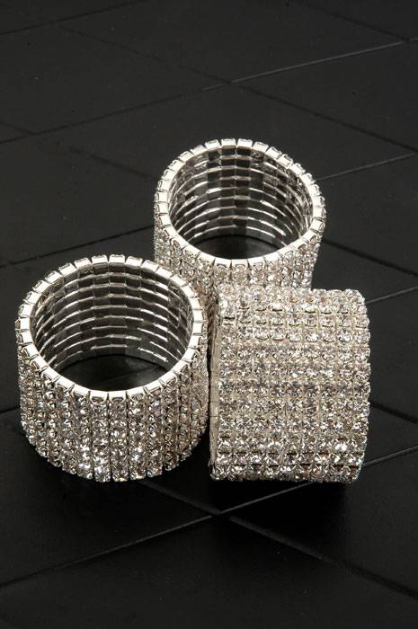 4.5" Bouquet Rhinestone Bracelet Pkg/6