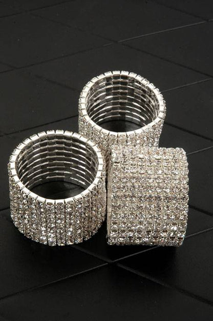 4.5" Bouquet Rhinestone Bracelet Pkg/6