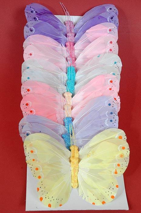 5" Pastel Butterfly Assorted Pkg/12