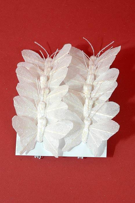 1&quot; Mini Butterfly White Pkg/12