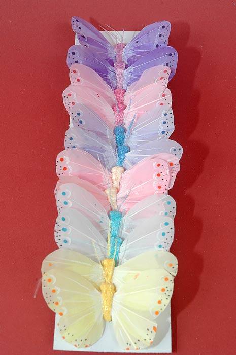 3" Pastel Butterfly Assorted Pkg/12