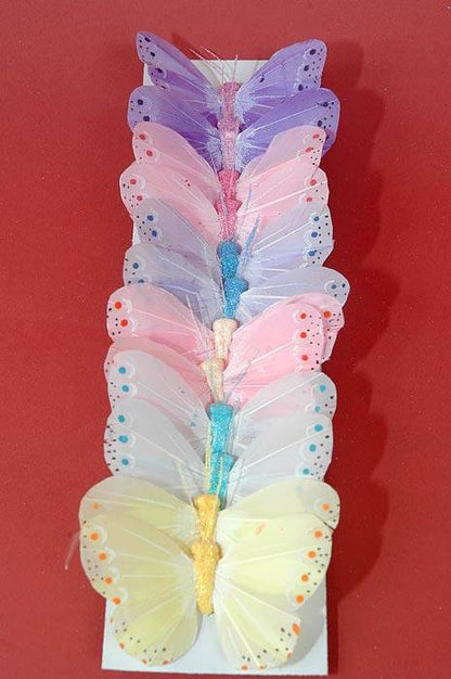 3" Pastel Butterfly Assorted Pkg/12