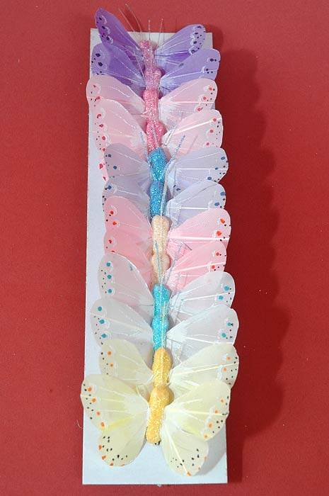 2&quot; Pastel Butterfly Assorted Pkg/12