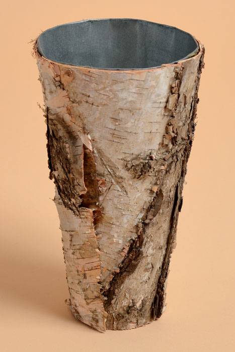 4.5" X 9" Birch Vase W/zinc (Natural)