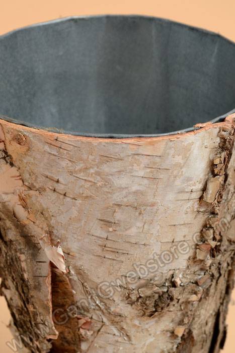 4.5" X 9" Birch Vase W/zinc (Natural)