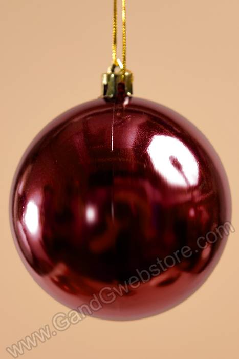 150mm Shiny Plastic Ball Burgundy