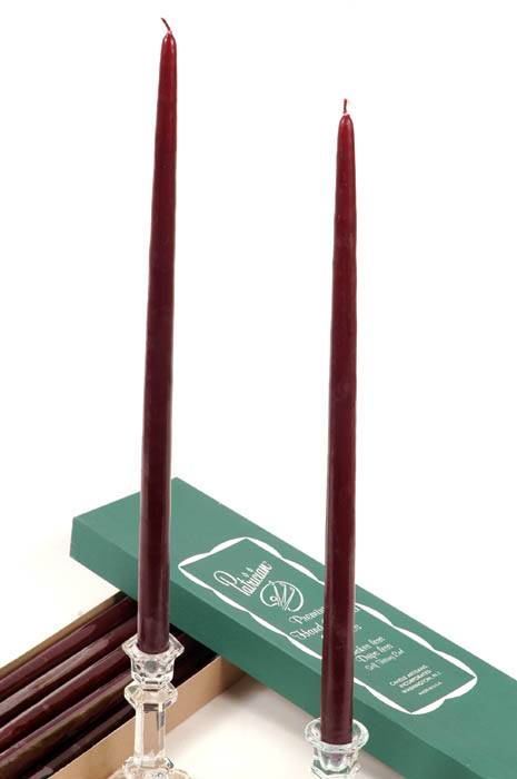 18" Patrician Taper Burgundy Box/12