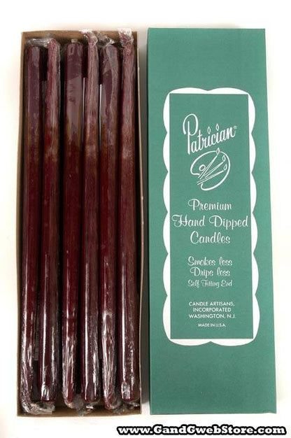 15" Patrician Taper Burgundy Box/12