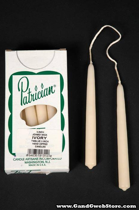 5" Joined Wick Candle Pkg/12 Ivory