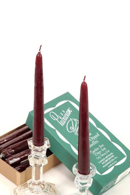 8" Patrician Taper Burgundy Box/12