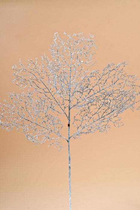 30" X 18" Glittered Coral Fern Spray Silver