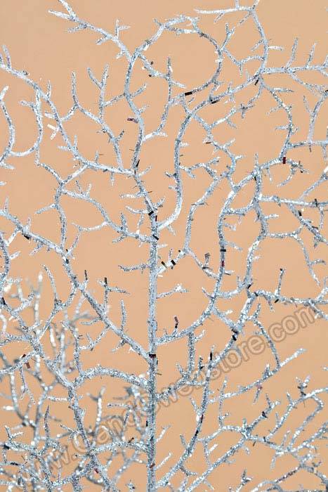 30" X 18" Glittered Coral Fern Spray Silver