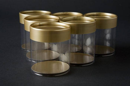 2" X 2" Gold Cylinder Box Pkg/6