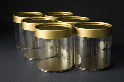 3" X 3" Gold Cylinder Box Pkg/6