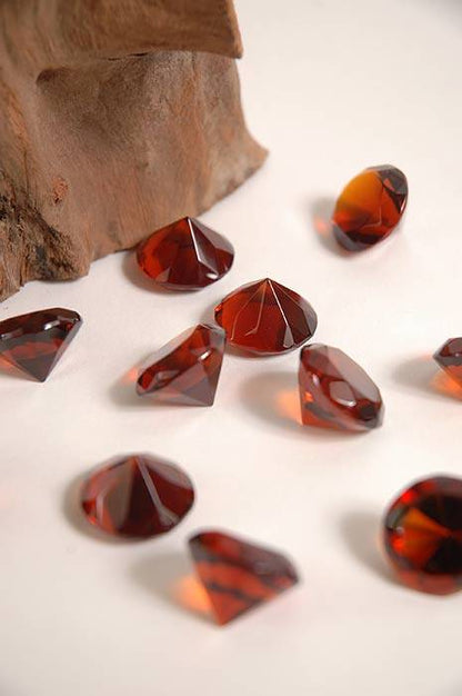 20mm Crystal Diamond Amber Pkg/12