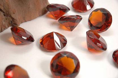 30mm Crystal Diamond Amber Pkg/12