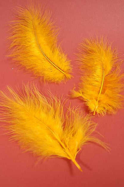 5" - 7" Ostrich Feather Gold Pkg/50