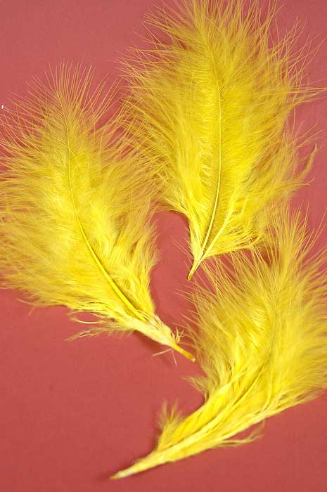 5" - 7" Ostrich Feather Yellow Pkg/50