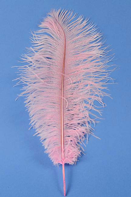14"-16" Single Ostrich Feather Light Pink