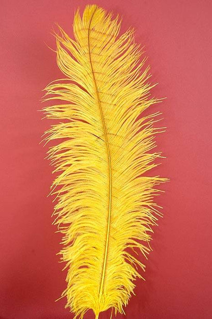 14"-16" Ostrich Feather Yellow Pkg/12