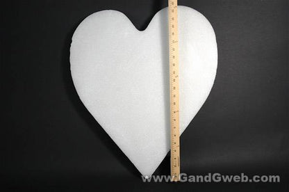 24" White Solid Heart Ea
