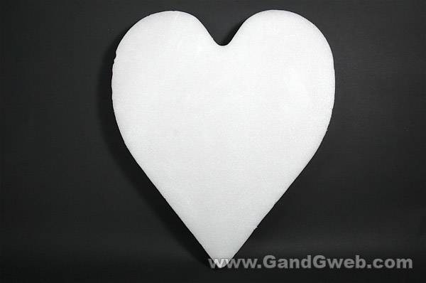 24" White Solid Heart Ea
