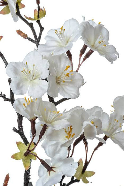 35" Silk Apple Blossom Spray White/cream